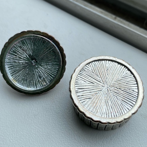 Tiny treasure box, silver round box with angel on top.‎ Size of a silver dollar. - Picture 3 of 4